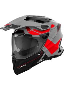 Airoh Commander 2 Reveal, casco enduro , colore: Opaco Grigio/Nero/Rosso Fluo , dimensione: M
