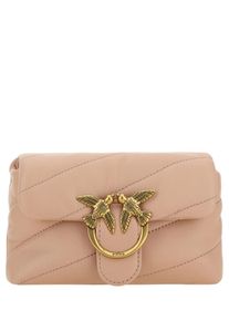 Pinko Chic Blush Quilted Crossbody Love Puff Bag