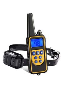 Collier de Dressage pour Chiens Rechargeable et IP67 Étanche avec Distance de 800m avec 99 Niveaux de Mode Vibration, Choc Electrique, Sonore.