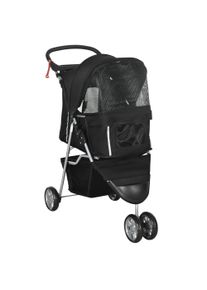 PawHut Pet Travel Stroller Cat Dog Pushchair Trolley Puppy Jogger Carrier Three Wheels for Small Miniature Dogs, Black | Aosom Ireland