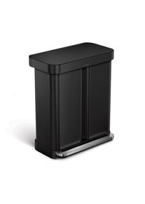 simplehuman 58L (34/24), doppelter Pedalbehälter mit Liner-Tasche, schwarz