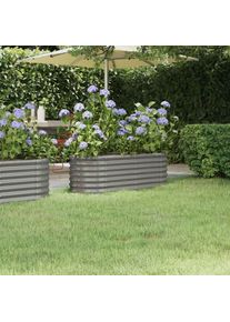 MAISONCHIC - Jardinière, Bac à fleurs, Lit surélevé de jardin acier enduit de poudre 114x40x36 cm gris pjhr64846