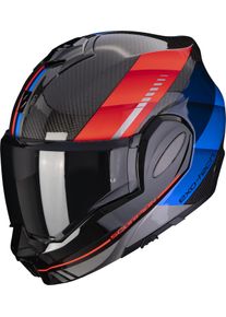 Scorpion EXO-Tech Evo Carbon Genus, modulaire helm , kleur: zwart/blauw/rood , maat: XS