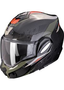 Scorpion EXO-Tech Evo Carbon Rover, modulaire helm , kleur: zwart/groen , maat: S