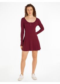 Tommy Jeans Blusenkleid »TJW HENLEY FLARE DRESS«, mit Tommy Jeans Flagge