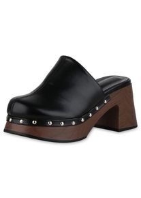VAN HILL Clogs ' Anna ' Damen schwarz Größe 36