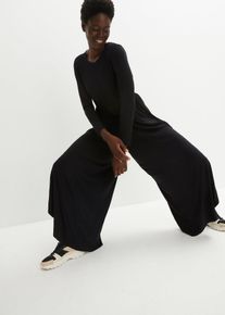 Sport jumpsuit met soepel viscose - zwart - maat 56/58 (3XL) - viscose - bonprix