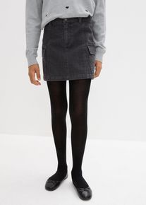 Mädchen Jeansrock, grau, Größe 176, mit Baumwolle, bonprix