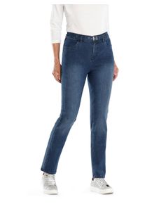 Damen Jeans mit r&uuml;ckw&auml;rtigem Dehnbund in blue-stone-washed ,Gr&ouml;&szlig;e 38, WITT, 81% Baumwolle, 17% Polyester, 2% Elasthan