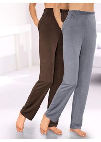 feel good Dames Broeken in chocolade + steengrijs ,maat 24/25, Witt, 70% Polyester, 30% Viscose