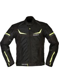 Modeka Yannik Air, textile jacket waterproof , color: Black/Neon-Yellow , size: M