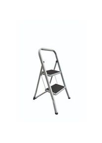 Aro Escalera de tijera plegable, 2 peldaños, acero / plástico, 49,1 x 44,1 x 78,3 cm, blanco