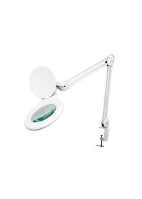 Velleman Lámpara de lupa LED con abrazadera, brazo giratorio, interruptor on/off, 48 LEDs, aumento 2.25x, para lectura, pasatiempos y trabajo, blanco.
