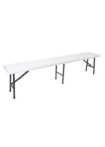 Perel Banco plegable, resistente al clima, con mango, máx. 400 kg, blanco