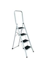 Aro Escalón plegable con 4 peldaños, acero, 46 x 92 x 90 cm, revestimiento antideslizante