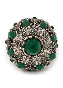 SOHI Anello 'Adalyn' Donna - oro / antracite / grigio argento / verde scuro