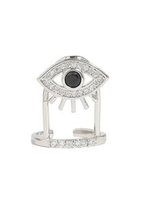 SOHI Anello Donna - nero / argento / trasparente