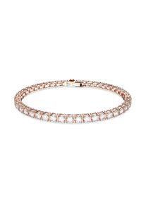 Swarovski Dames Armband 'Matrix Tennis bracelet' rose-goud / transparant M