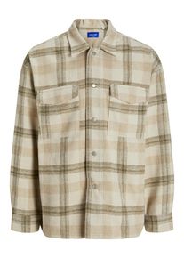 Jack & Jones JACK & JONES Heren Tussenjas 'JORVesterbro' beige / olijfgroen / wolwit S
