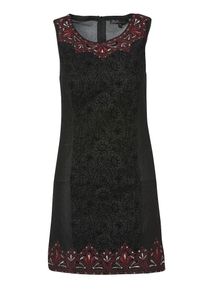 KOROSHI Dames Jurk rood / zwart / wit 40