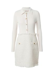 TWINSET Dames Gebreide jurk goud / wit XS