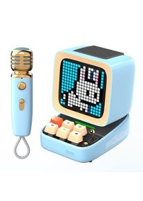 Divoom Ditoo-Mic Mini Karaoke Machine Pixel Art Bluetooth Speaker - Blue