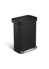 simplehuman 55L rechteckiger Pedalbehälter mit Liner-Tasche, schwarz