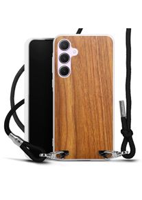 DeinDesign Galaxy A55 5G coque collier tissu noir/argent Wooden Look Larch Wood Coque collier