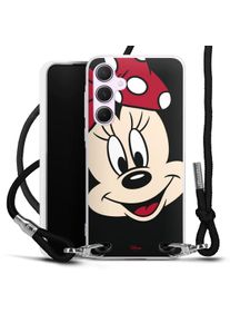 DeinDesign Galaxy A55 5G coque collier tissu noir/argent Official Licensed Product Minnie Mouse Disney Coque collier
