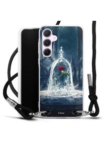 DeinDesign Galaxy A55 5G coque collier tissu noir/argent Rose The Beauty And The Beast Disney Princess Coque collier