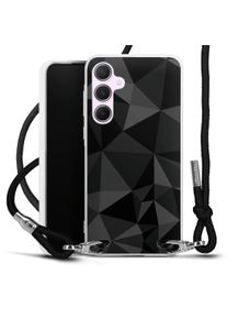 DeinDesign Galaxy A55 5G coque collier tissu noir/argent Abstract Geometric Muster Coque collier