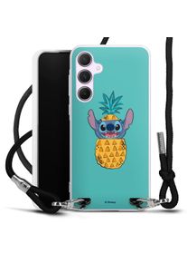 DeinDesign Galaxy A55 5G coque collier tissu noir/argent Disney Lilo & Stitch Pineapple Coque collier