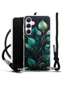 DeinDesign Galaxy A55 5G coque collier tissu noir/argent Eukalyptus Leaves Black Coque collier