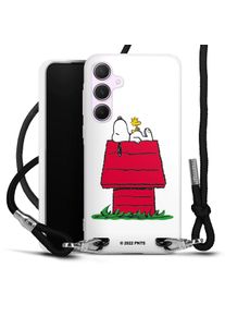 DeinDesign Galaxy A55 5G coque collier tissu noir/argent Official Licensed Product Snoopy Peanuts Coque collier