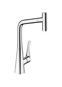 Hansgrohe Metris Spültisch-Einhebelmischer 14786000 mit Ausziehbrause, 1jet, chrom