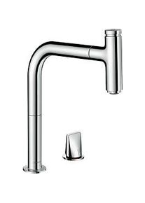 Hansgrohe Metris 2-Loch-Spültisch-Einhebelmischer 73825000 mit Ausziehauslauf, 1jet, sBox, chrom