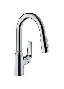 Hansgrohe Focus M42 Spültisch-Einhebelmischer 180 71862000 mit Ausziehbrause, 2jet, chrom