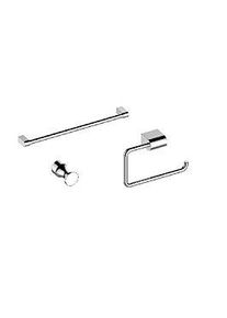 KEUCO Smart.2 Bad-Set, chrom, 3-teilig Papierhalter, Handtuchhaken, Badetuchhalter