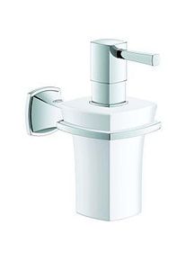 Grohe Grandera Seifenspender 40627000 chrom, Glas aus Keramik weiss