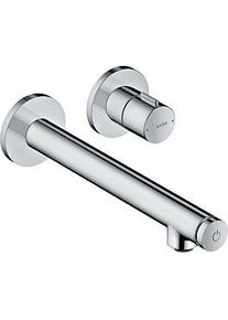 Hansgrohe Axor Uno Fertigmontageset 45113800 Unterputz-Waschtischarmatur, mit Ausladung 221mm, Edelstahl-Optik