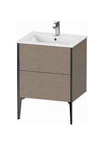 Duravit XViu Waschtisch-Unterschrank XV44810B211 61 x 59,4 x 48 cm, eiche kaschmir, 2 Auszüge, stehend, schwarz matt