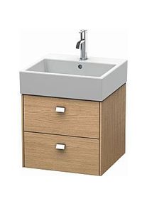 Duravit Brioso Waschtischunterbau BR415201052 484x459mm, Europ. Eiche, 2 Auszüge, Griff Chrom