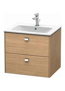 Duravit Brioso Waschtischunterbau BR410101052 620x553, Europäische Eiche, 2 Auszüge, Griff Chrom