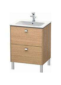 Duravit Brioso Waschtischunterbau BR440101052 620x479mm, Europ. Eiche, 2 Auszüge, Griff Chrom