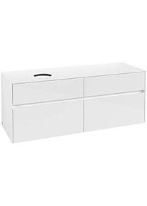 Villeroy & Boch Villeroy und Boch Collaro Waschtischunterschrank C04600DH 140 x 54,8 x 50 cm, Waschtisch links, Glossy White