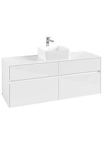 Villeroy & Boch Villeroy und Boch Collaro Waschtischunterschrank C04500DH 140 x 54,8 x 50 cm, Waschtisch mittig, Glossy White