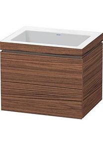 Duravit L-Cube Waschtisch-Unterschrank LC6926N2121 60 x 48 cm, ohne Hahnloch, nussbaum dunkel, 2 Schubkästen