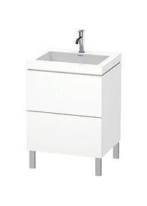 Duravit L-Cube Waschtisch-Unterschrank LC6936O1818 60 x48 cm, 1 Hahnloch, weiß matt, 2 Auszüge, bodenstehend