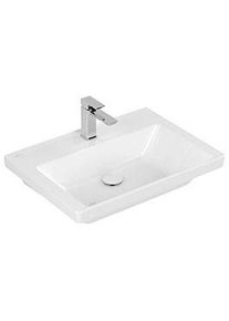 Villeroy & Boch Villeroy und Boch Subway 3.0 Schrank-Waschtisch 4A706601 65x47cm, mit 1 Hahnloch/ohne Überlauf, weiß