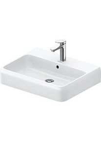 Duravit Qatego Waschtisch 2382600000 60 x 47 cm, weiß Hochglanz, mit Hahnloch, Überlauf, Hahnlochbank